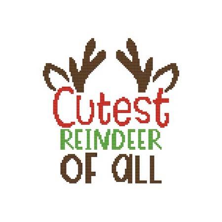 Cutest Reindeer Of All - Cross Stitch Wonders