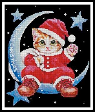Santa On The Moon - Artecy Cross Stitch