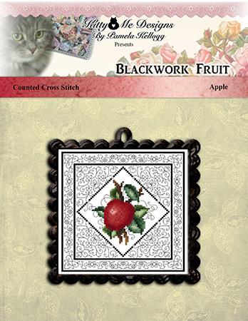 Blackwork Fruit Apple - Kitty & Me Designs