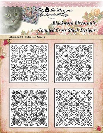 Blackwork Biscornu Ornaments - Kitty & Me Designs