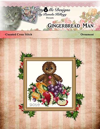 Gingerbread Man Ornament - Kitty & Me Designs