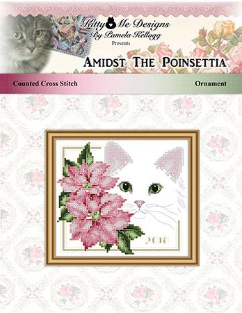 Amidst The Poinsettias Ornament - Kitty & Me Designs