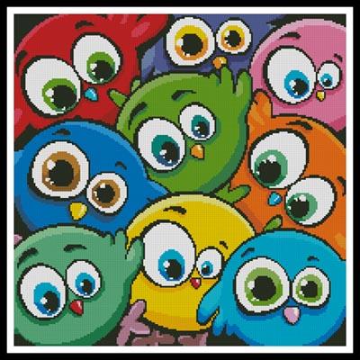 Cartoon Birds Cushion - Artecy Cross Stitch