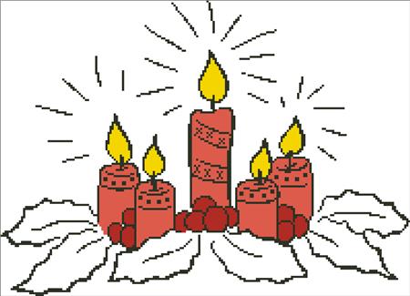 Christmas Candles Silhouette - Charting Creations