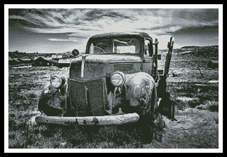 Old Car (Black And White) - Artecy Cross Stitch