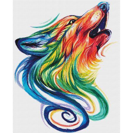 Rainbow Wolf by Katy Lipscomb - Paine Free Crafts