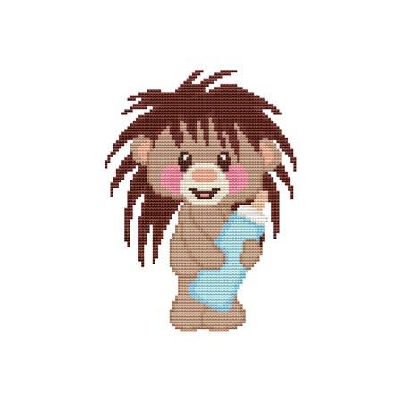 Baby Hedgehog Bottle - Cross Stitch Wonders