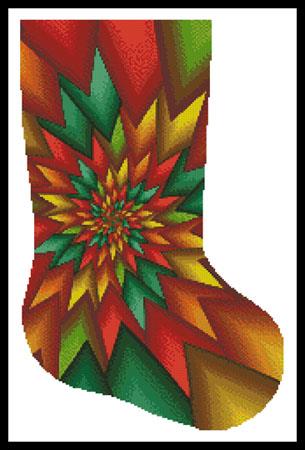 Christmas Fractal Stocking (Right) - Artecy Cross Stitch