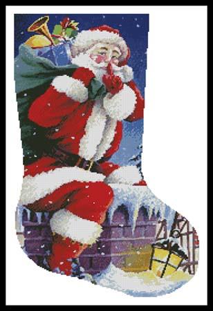 Santa's Here Stocking (Right) - Artecy Cross Stitch