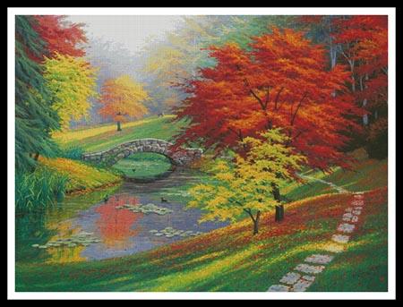 Red Trees In Autumn (Large) - Artecy Cross Stitch
