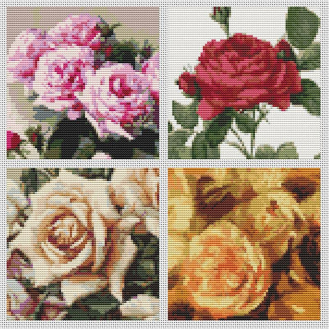 Four Squares Featuring Roses - Art of Stitch, The