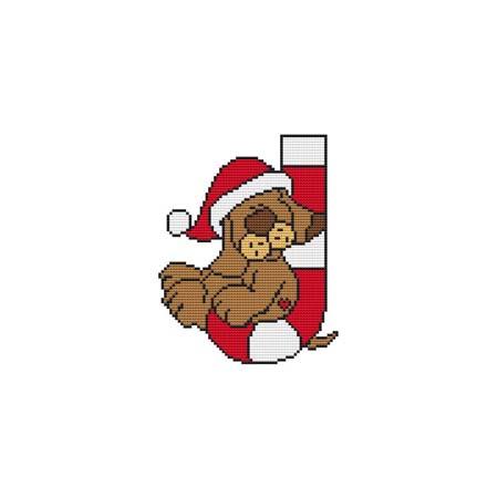 Dog Candy Cane Critter - Cross Stitch Wonders