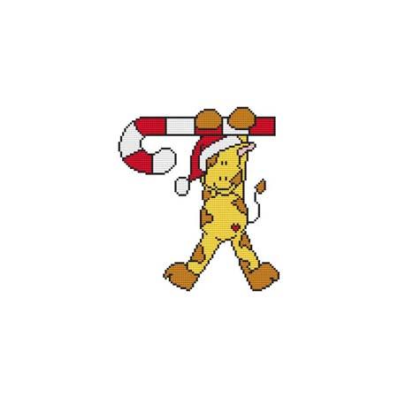 Giraffe Candy Cane Critter - Cross Stitch Wonders