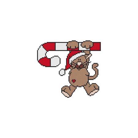 Kitty Candy Cane Critter - Cross Stitch Wonders