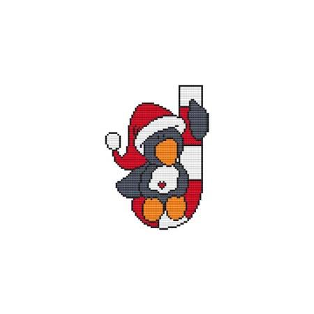 Penguin Candy Cane Critter - Cross Stitch Wonders