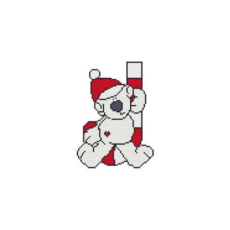 Polar Bear Candy Cane Critter - Cross Stitch Wonders