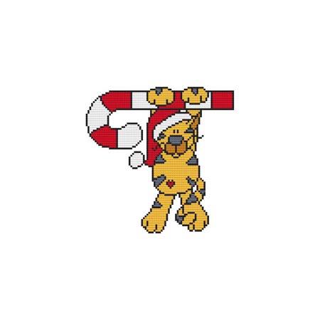 Tiger Candy Cane Critter - Cross Stitch Wonders