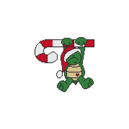 Turtle Candy Cane Critter - Cross Stitch Wonders