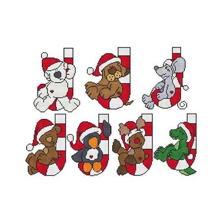 Candy Cane Critters Combo I - Cross Stitch Wonders
