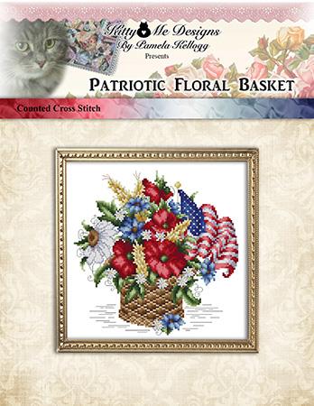 Patriotic Floral Basket - Kitty & Me Designs