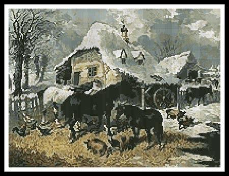 A Farmyard In Winter - Artecy Cross Stitch