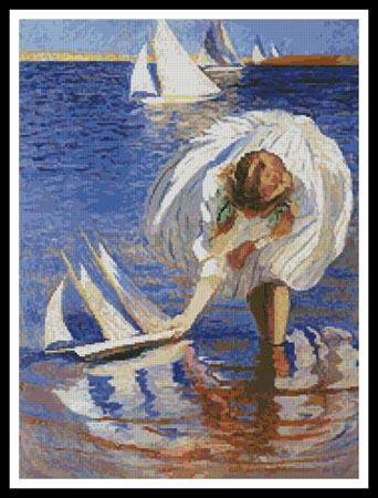 Girl With Sailboat - Artecy Cross Stitch
