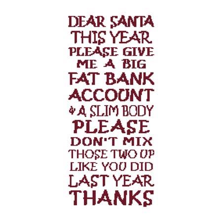 Dear Santa - Cross Stitch Wonders