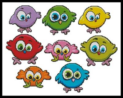 Cartoon Birds Singles - Artecy Cross Stitch