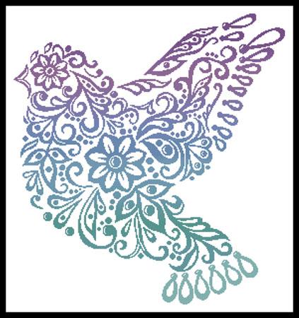 Dove Silhouette (Colour) - Artecy Cross Stitch