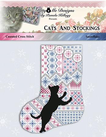 Cats And Stockings Snowflake - Kitty & Me Designs