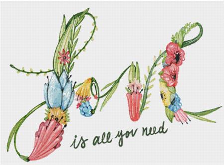 Love Is All You Need - X Squared Cross Stitch