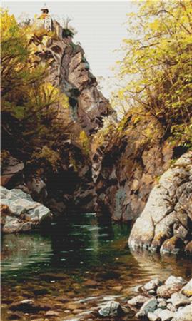 A Mountain Gorge - X Squared Cross Stitch