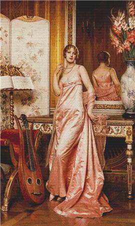 An Elegant Lady In An Interior - X Squared Cross Stitch