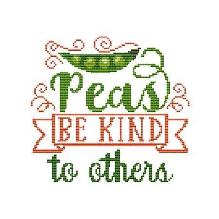 Farmers Market: Peas Be Kind To Others - Cross Stitch Wonders