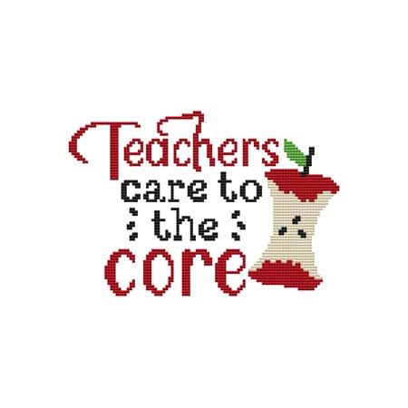 Schools Out: Teachers Care To The Core - Cross Stitch Wonders