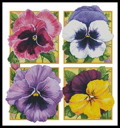 Pretty Pansies (Crop) - Artecy Cross Stitch