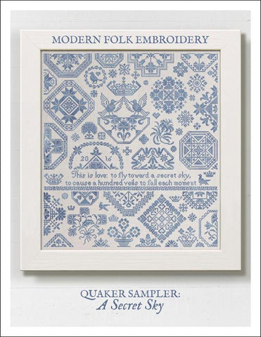 Quaker Sampler: A Secret Sky - Modern Folk Embroidery