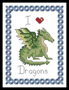 I Love Dragons - Artecy Cross Stitch