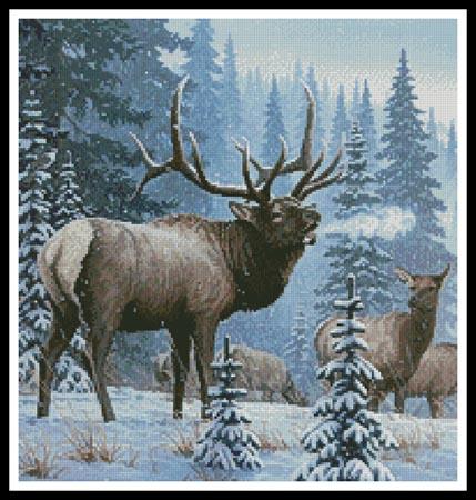 Winter Elk (Crop) - Artecy Cross Stitch