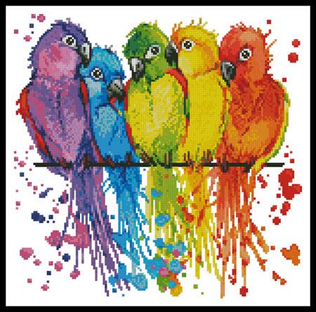 Mini Colourful Birds - Artecy Cross Stitch