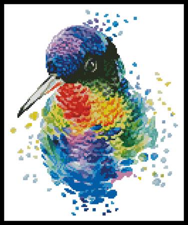 Mini Watercolour Hummingbird - Artecy Cross Stitch