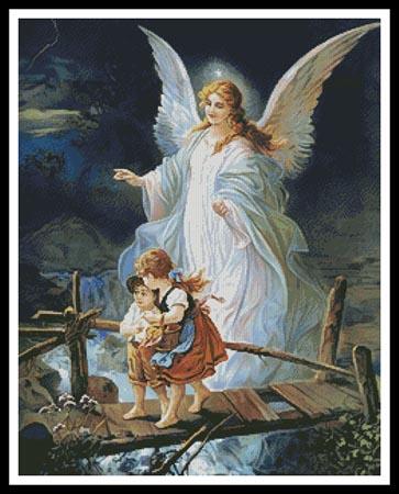 Guardian Angel Watching Over Children - Artecy Cross Stitch