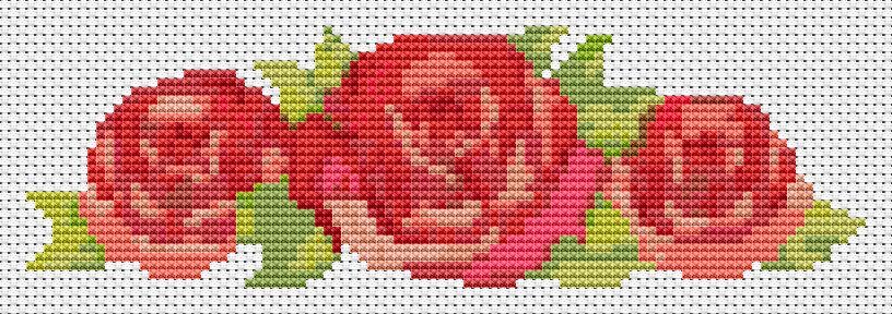 A Trio Of Red Roses - Art of Stitch, The