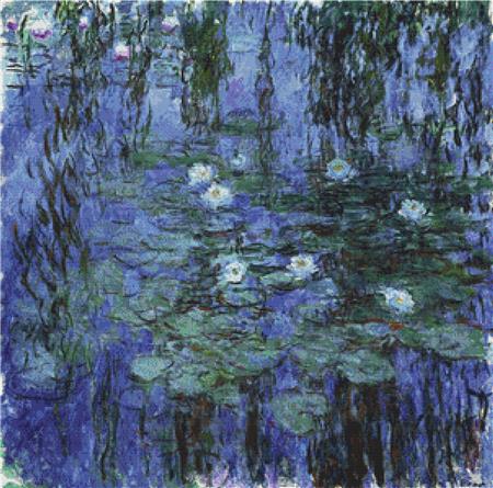Blue Water Lilies - X Squared Cross Stitch