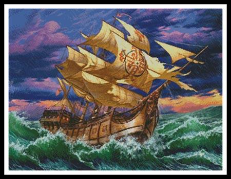 Ship In Storm - Artecy Cross Stitch