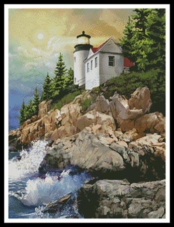 Bass Harbor Lighthouse Painting - Artecy Cross Stitch