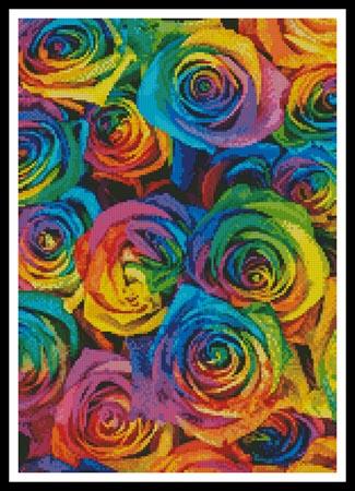 Rainbow Roses (Crop 1) - Artecy Cross Stitch