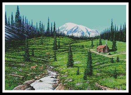 Alpine Meadow Cabin - Artecy Cross Stitch