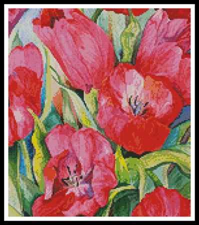 Red Tulips (Crop) - Artecy Cross Stitch