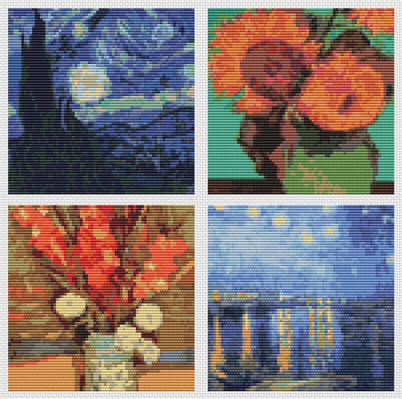 Four Squares Featuring Vincent Van Gogh - Art of Stitch, The